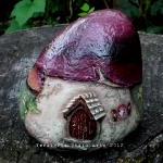 Hand Painted Rock Mushroom Fairy Gnome House