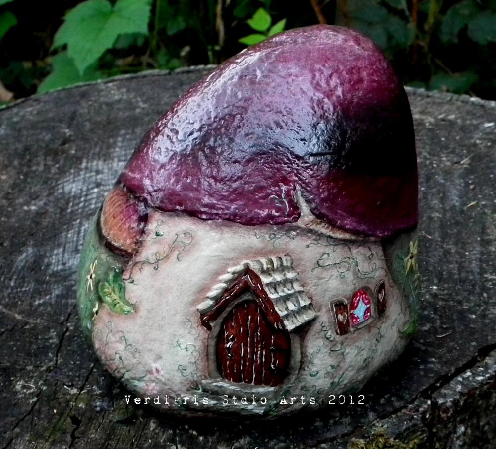 painted rocks gnome hand rock mushroom fairy stone painting garden stones luulla landscape fairies houses paint easy homes try gnomes