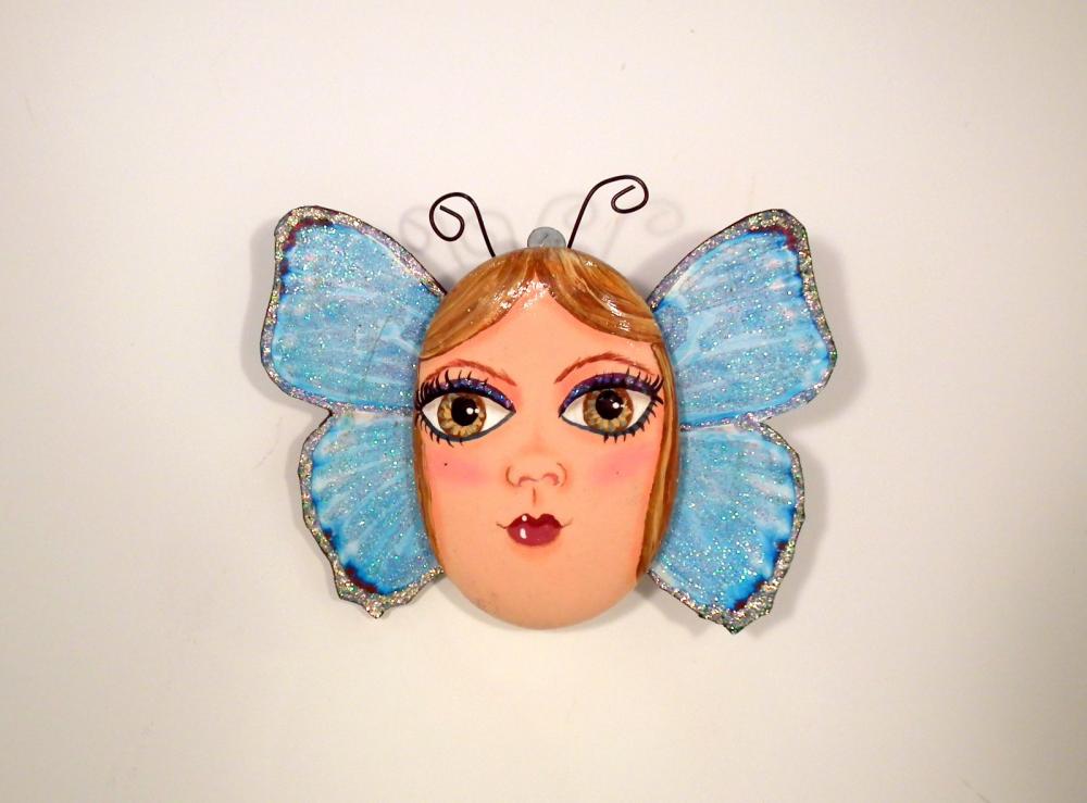 Fairy Butterfly Handpainted Rock One Of A Kind Hanging Wall Decor