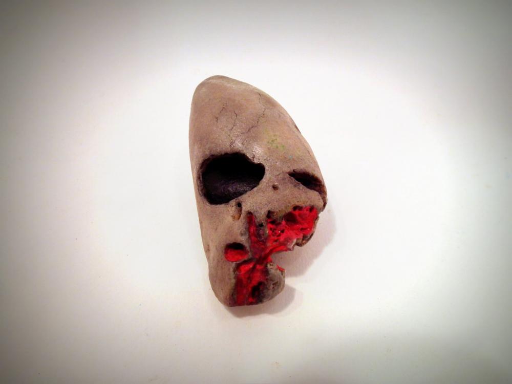 Skeleton Skull Veined Gothic Gorey Hand Painted Rocks One Of A Kind